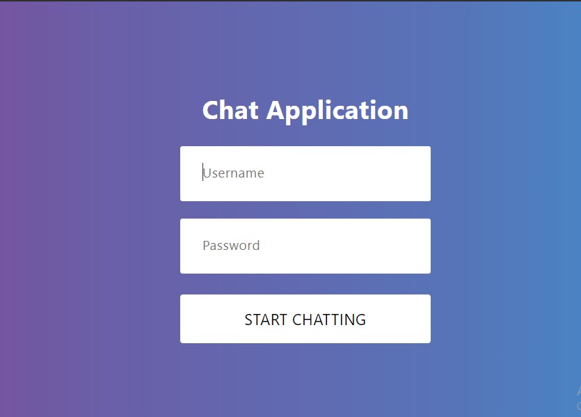 landing page of Chat Apllication